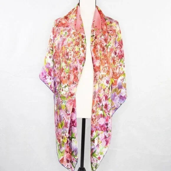 Silk floral print over size‎ scarf